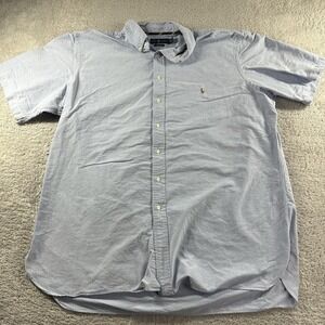Polo Ralph Lauren Chambray Shirt‎ Mens 2XLT Light Blue Classic Fit Flesh Pony